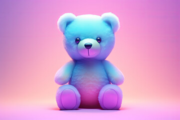 Adorable Teddy Bear Imagery: Premium Lofi Style Stock Photos with Gradient Backgrounds