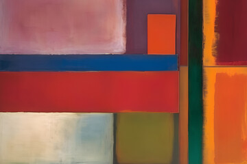 Abstract expressionism. Color fields that depicted irregular and painterly rectangular regions of color