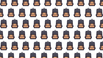 Backpack pattern vector illustration, flat back to school pattern background vector art isolated on a white background