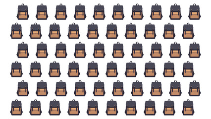 Backpack pattern vector illustration, flat back to school pattern background vector art isolated on a white background