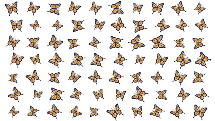 Butterfly pattern vector illustration, flat monarch butterfly pattern background vector art isolated on a white background
