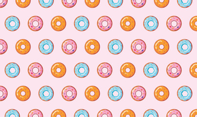Fun donut pattern vector illustration. Abstract donut pattern background. Good for wallpaper, textile fabric, etc.