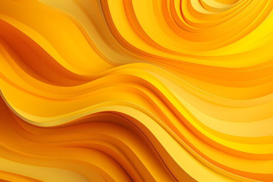 Yellow elegant 3d texture waves curve backround