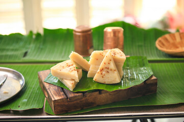 kinnathappam kerala famous snack recipe closeup with selective focus and blur