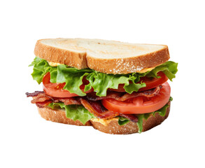 Bacon Lettuce and Tomato Sandwich Isolated on a transparent Background