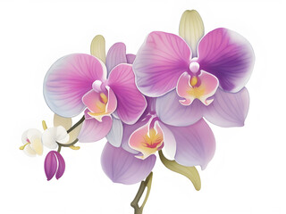 Phalaenopsis orchid watercolor in gradient backgorund AI Image Generation.