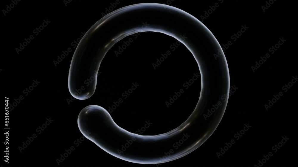 Aufkleber animation of glass metaballs isolated on black background in 3d rendering forming geometric round fr