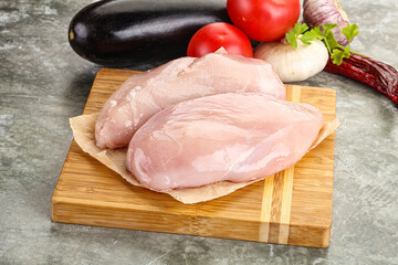 Raw chicken breast for cooking