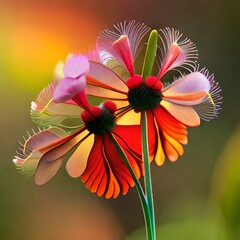 flower on red sky Created using generative AI tools