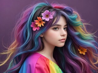 Naklejka premium Flower Girl
