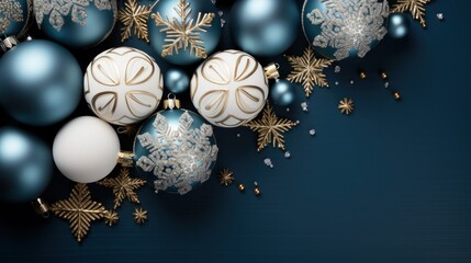 Christmas or holiday ornaments with copy space