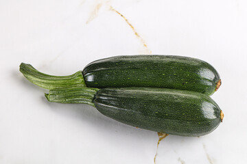 Sliced raw young green zucchini