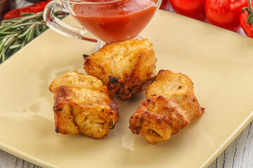 Chicken breast shashlik - grilled meat