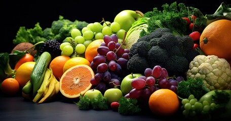 Colorful array of antioxidant-rich fruits and vegetables