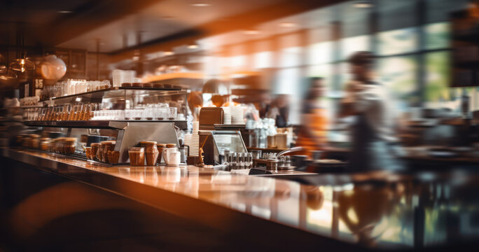 Baristas Crafting Artisanal Coffee As Customers Chat And Enjoy Their Drinks In A Bustling Cafe