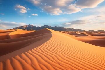 Fototapeta na wymiar Vast desert landscape, Desert Dreams, Arid Beauty, Dunes and Sands, Desert Exploration, Unique Ecosystems, Landscape Photography