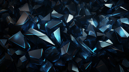 Abstract polygonal pattern luxury dark blue crystals.