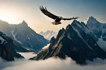 Foto op Canvas eagle in the mountains © Khani