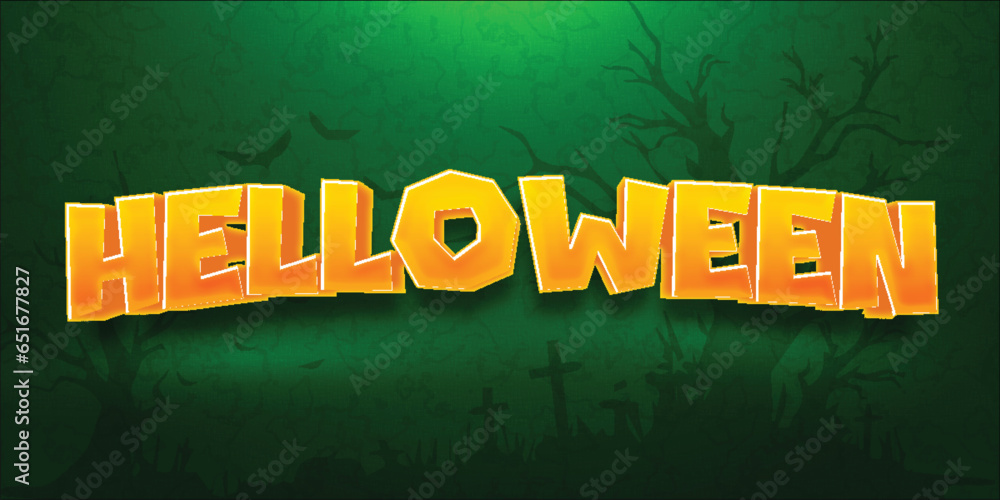 Fototapete text effect ilustration, ilustration text effect, helloween text effect editable with graphic style