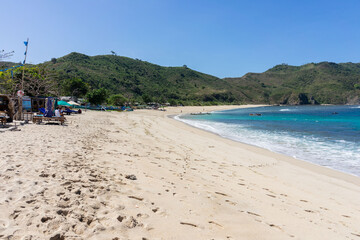 nice paradise beach in ubud, south of lombok island, indonesia