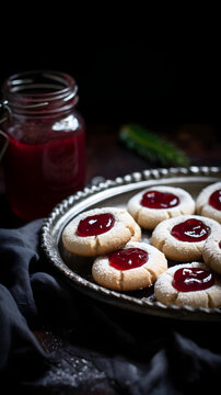 Raspberry Jam Thumbprint Cookies