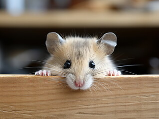 adorable hamster standing on his rear paws - obrazy, fototapety, plakaty
