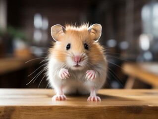 Obraz premium adorable hamster standing on his rear paws