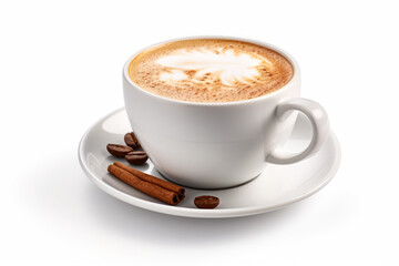 Advertising isolated photo of a cup of coffee latte.