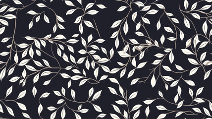 Elegant floral seamless pattern with tree branches. Vector organic background.