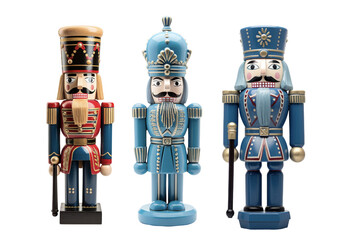 Nutcracker wooden toy isolated. PNG file. Ai generated image