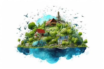 Surreal Concept of Climate Changing Dramatically, Generative AI