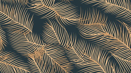 Luxury seamless pattern with palm leaves. Modern stylish floral background.