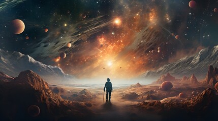 Fototapeta premium vu de l'espace, généré par IA