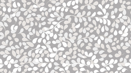 Vector seamless gray pattern with white drops. Monochrome abstract floral background. Stylish monochrome texture.