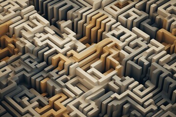 3d render of a labyrinth, Generative AI