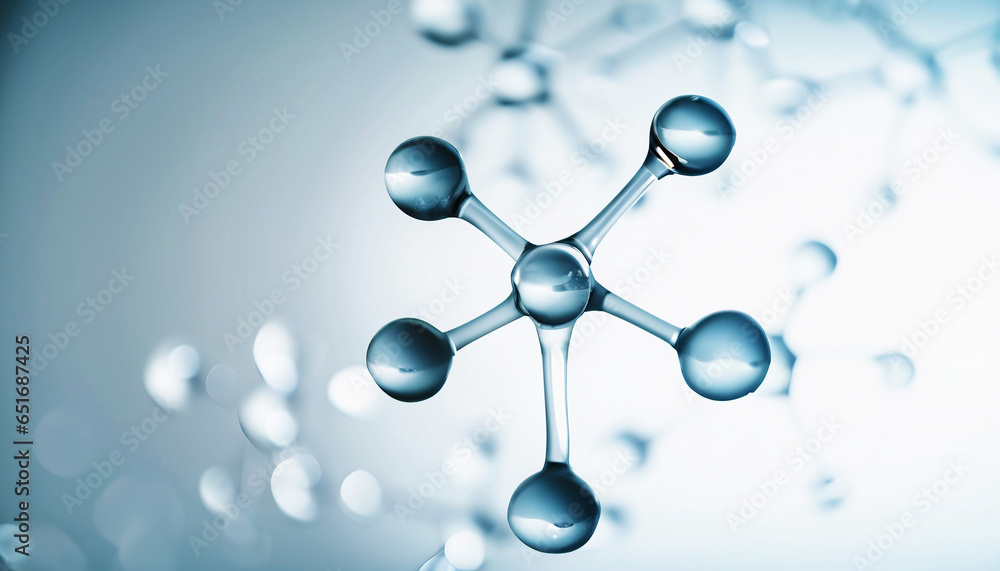 Poster science background with molecula and atom model. abstract molecular structure.