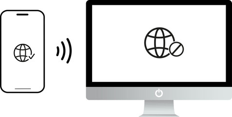vector illustration data transfer on transparent background