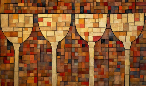 Eucharist, liturgy. Artistic christian background, generative ai.