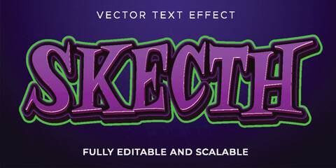 text effect ilustration, text effect ilustration skecth, skecth font text ilustration