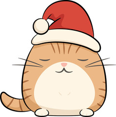 Christmas Santa Cat Outline