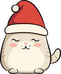 Christmas Santa Cat Outline