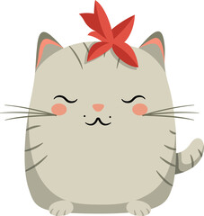 Christmas Santa Cat Flat