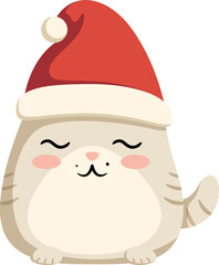 Christmas Santa Cat Flat