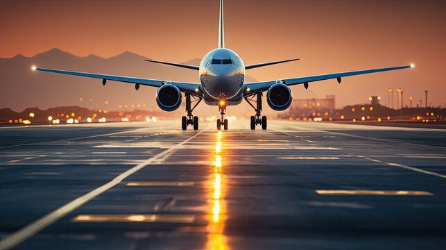 an aircraft gaining speed for flight