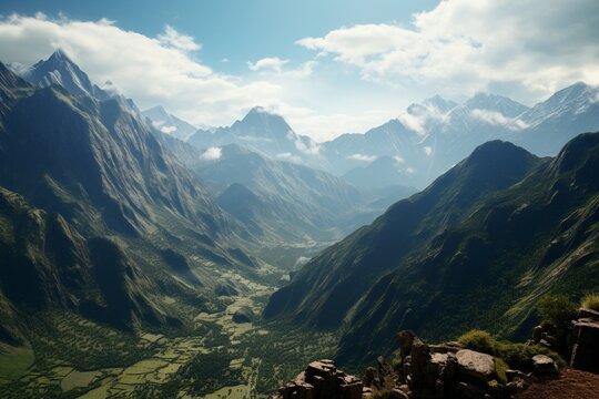 panorama of the mountains, Generative AI