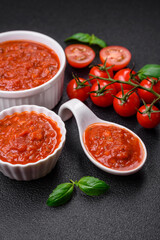 Delicious red Napoletana sauce with onions, salt, spices and herbs