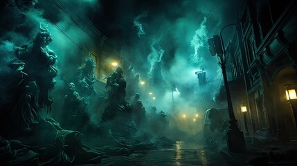 Scary horror halloween illustration background 