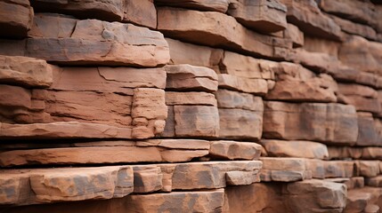 Fototapeta premium Close-up of Sandstone Wall. architectural styles of desert areas. generative AI