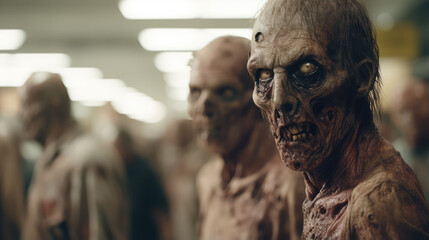 Zombie in supermarket  - obrazy, fototapety, plakaty