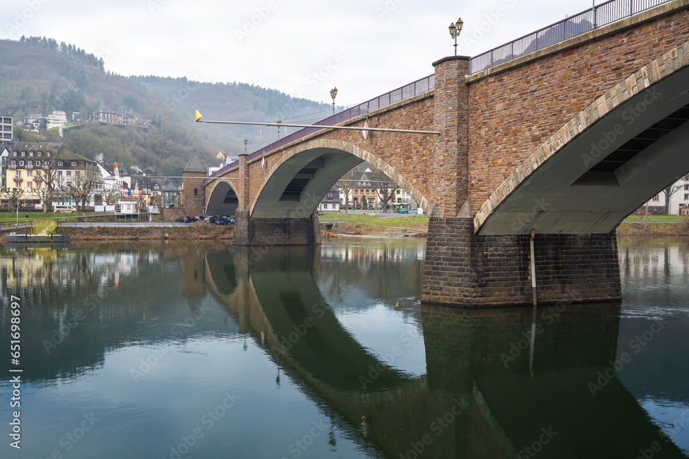 Wall mural Skagerrak Bridge and Moselle River - Cochem, Germany